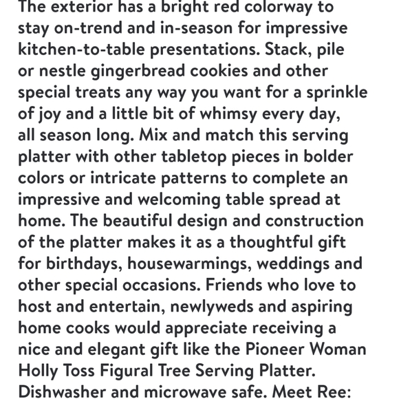 🎄 New Pioneer Woman Merry Meadow Red Christmas Tree Platter - Picture 2 of 6